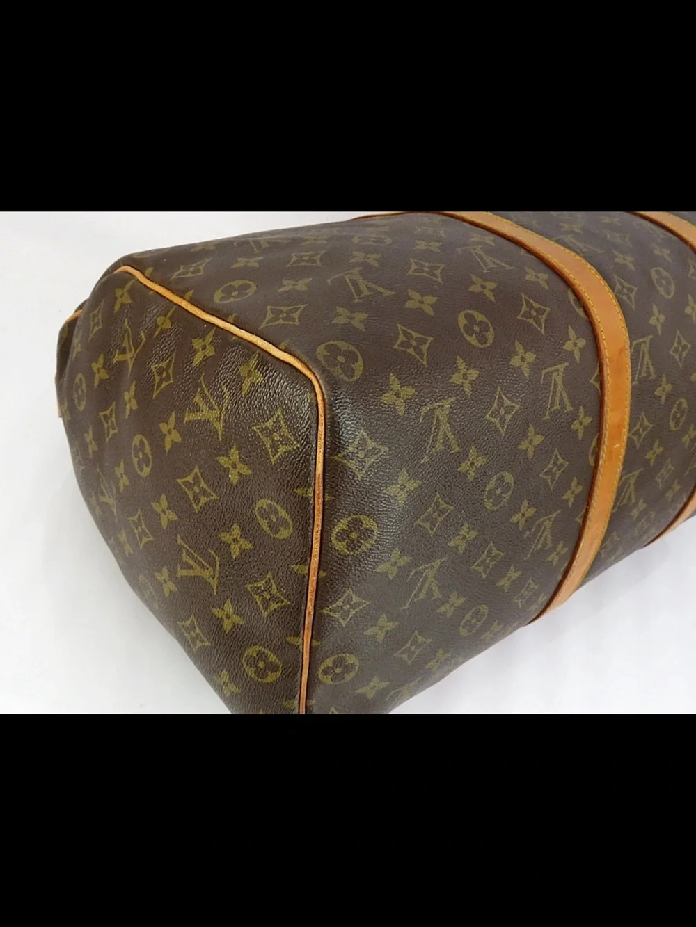 Louis Vuitton Monogram Canvas Duffel with Tan Leather Trim